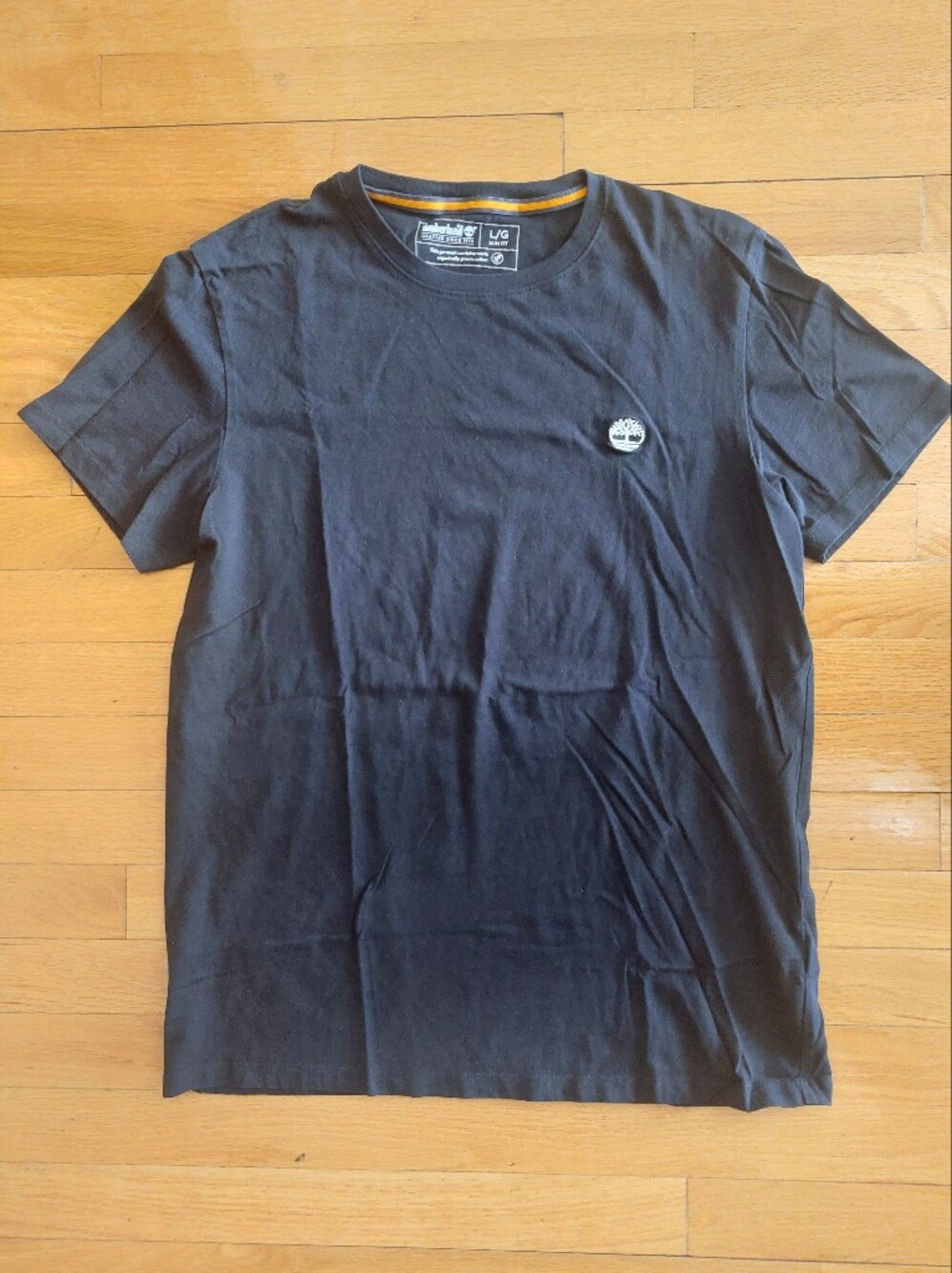 Timberland Black Crewneck Tee with Chest Logo